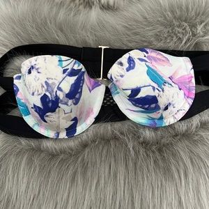 Victoria’s Secret floral strapless bikini top ~ 32A
